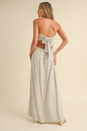 Striped Tie Back Maxi Dress