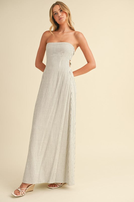 Striped Tie Back Maxi Dress