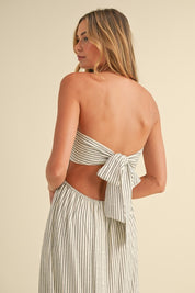 Striped Tie Back Maxi Dress