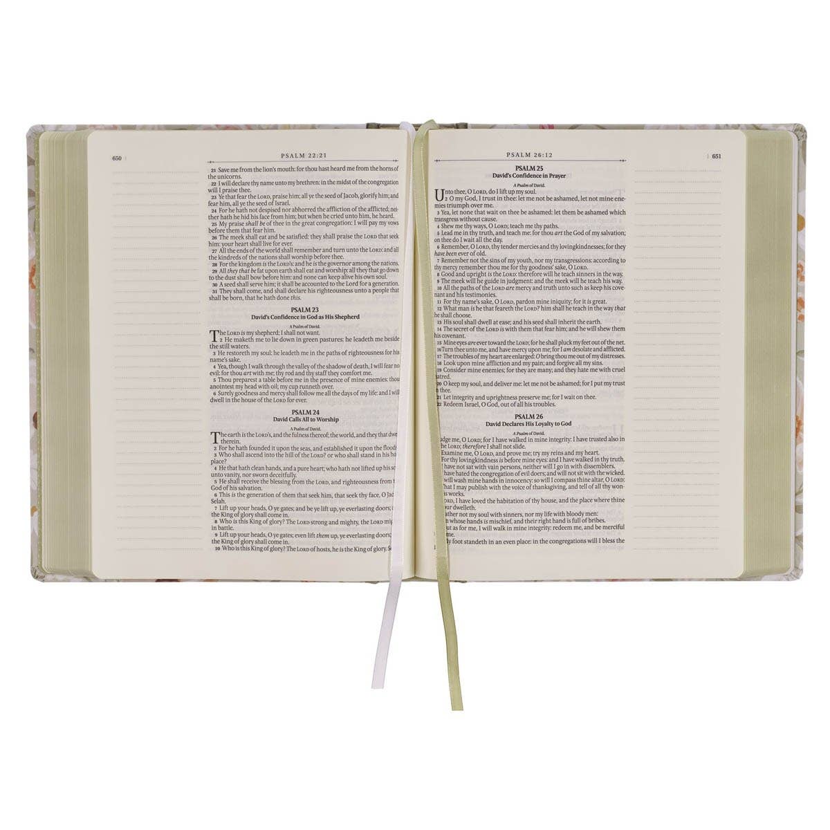 KJV Sage Green Floral Bible