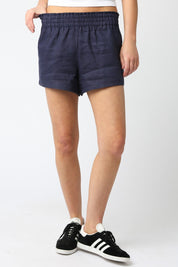 Navy Linen Shorts