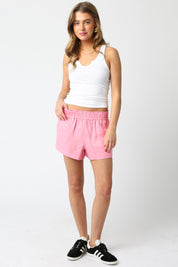 Pink Linen Shorts