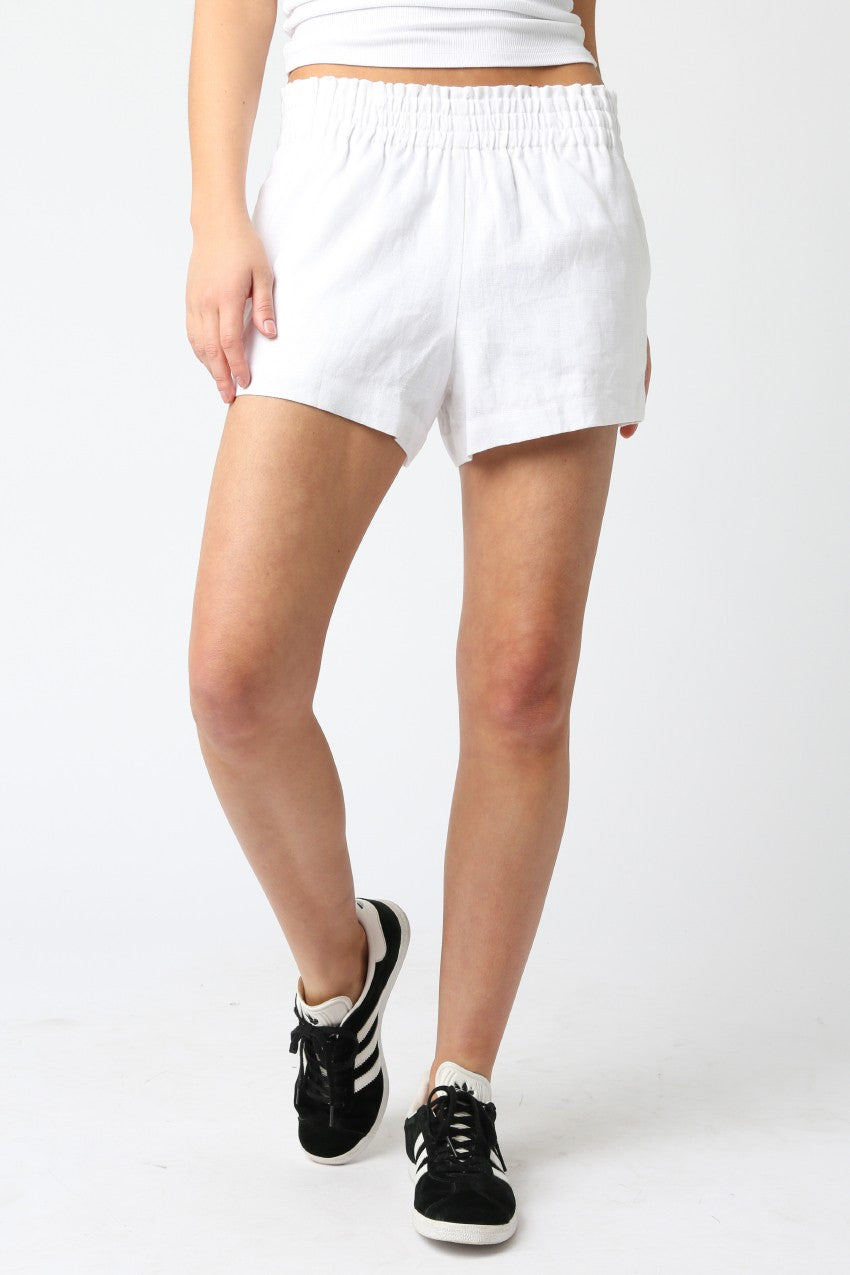 White Linen Shorts