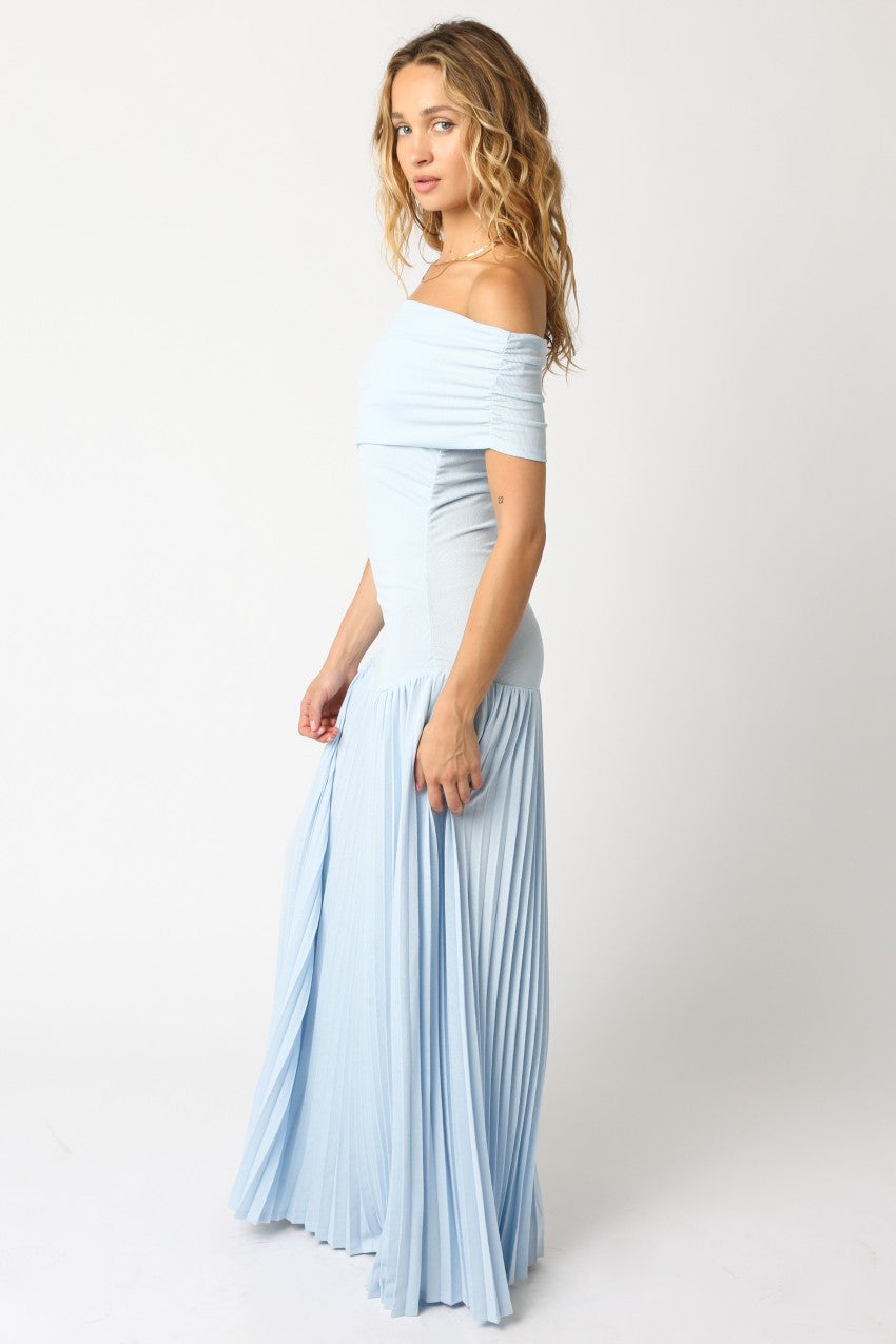 Elina Blue Drop Waist Dress