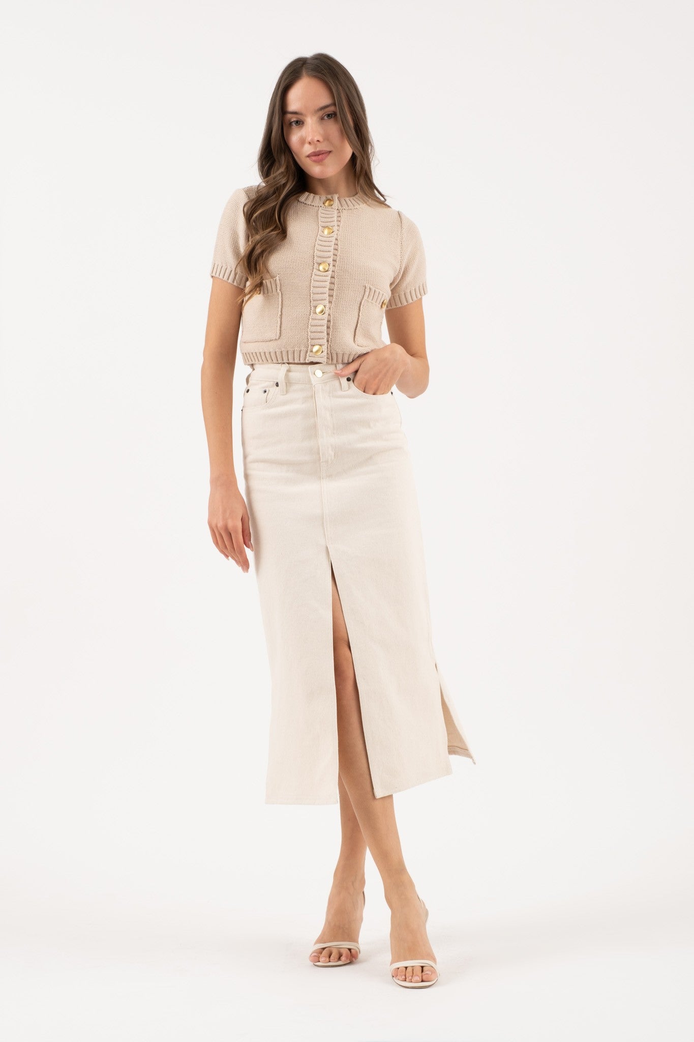 Gold Button Short Sleeve