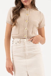 Gold Button Short Sleeve