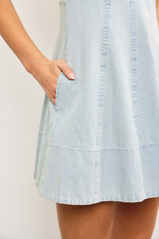 Braided Icy Denim Dress