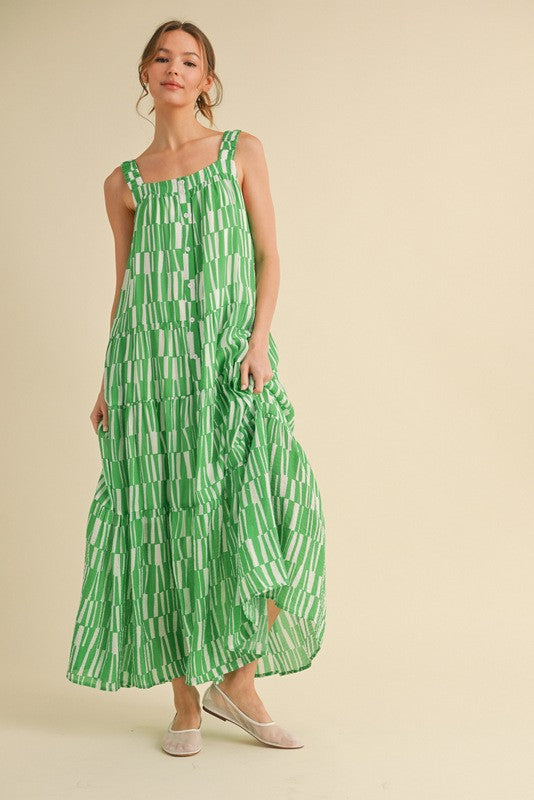 Green Button Down Sundress