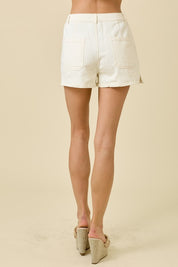 Ivory High Waisted Shorts