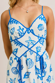 Sea Print Mini Dress