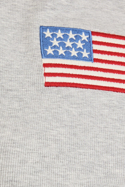 Grey American Flag Tee