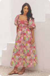 Pink Piping Maxi Dress