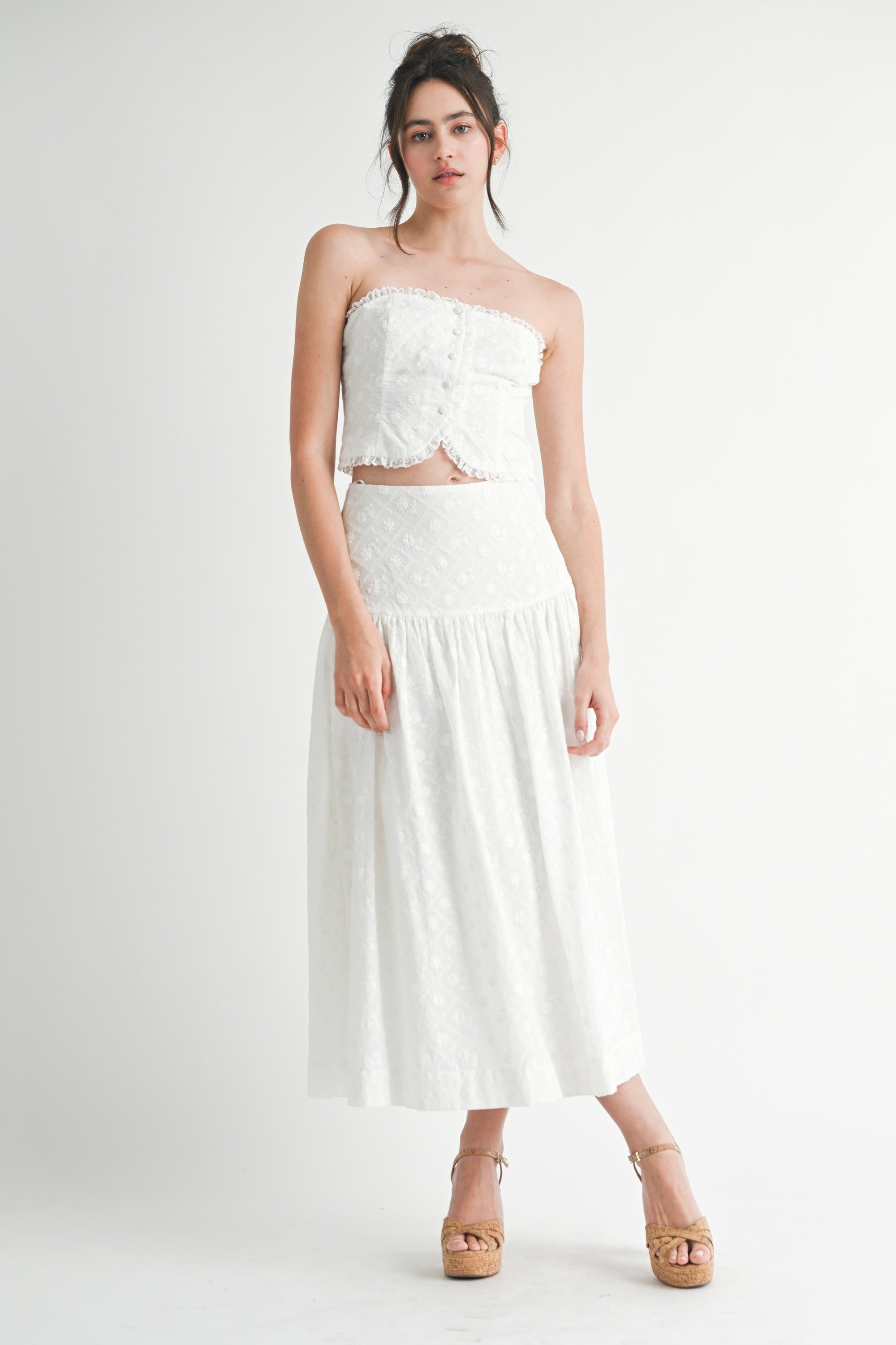White Tube Top & Skirt Set