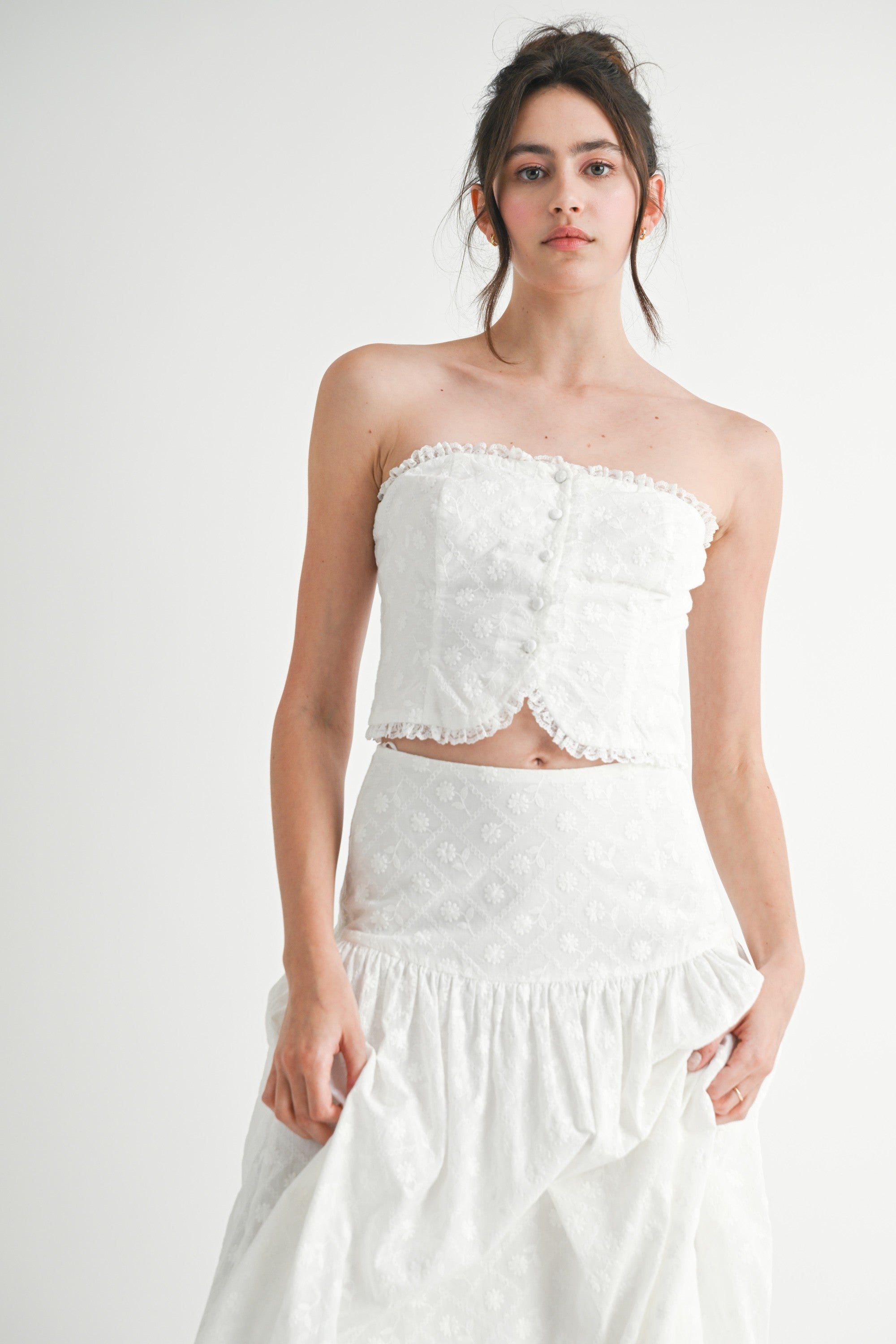 White Tube Top & Skirt Set