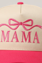 MAMA Bow Trucker Hat/ Pink
