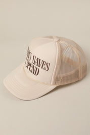 Jesus Saves Hat/ Beige
