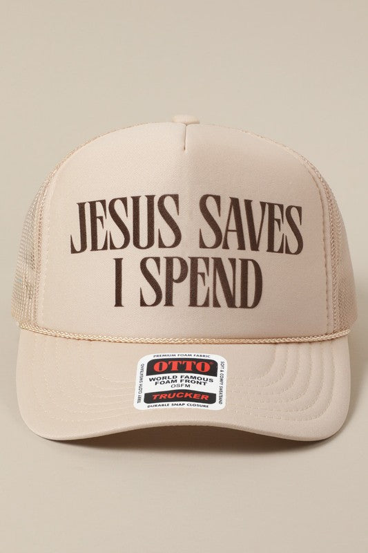 Jesus Saves Hat/ Beige