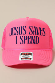 Jesus Saves Hat/ Hot Pink