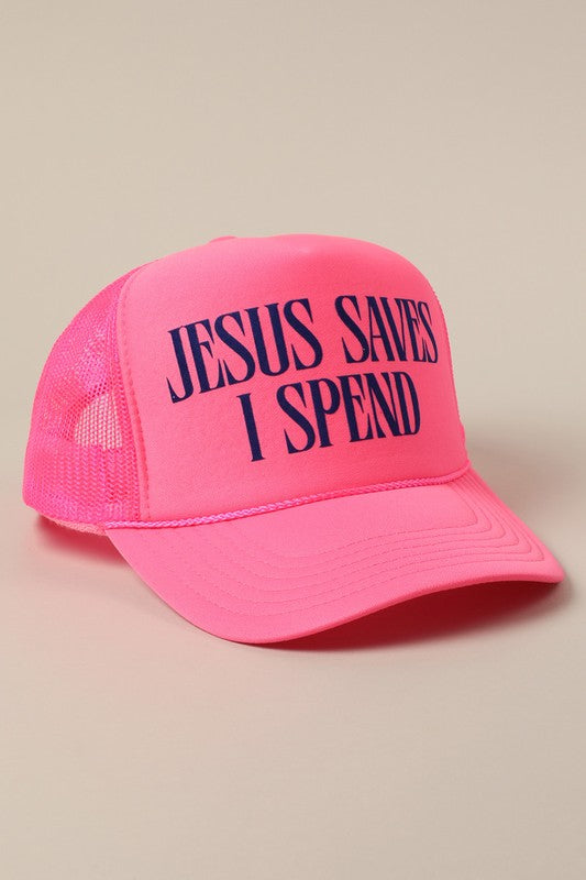 Jesus Saves Hat/ Hot Pink