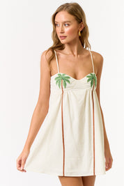 Palm Tree Linen Dress