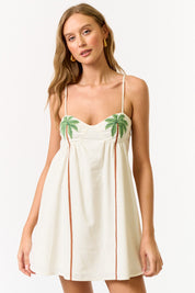 Palm Tree Linen Dress
