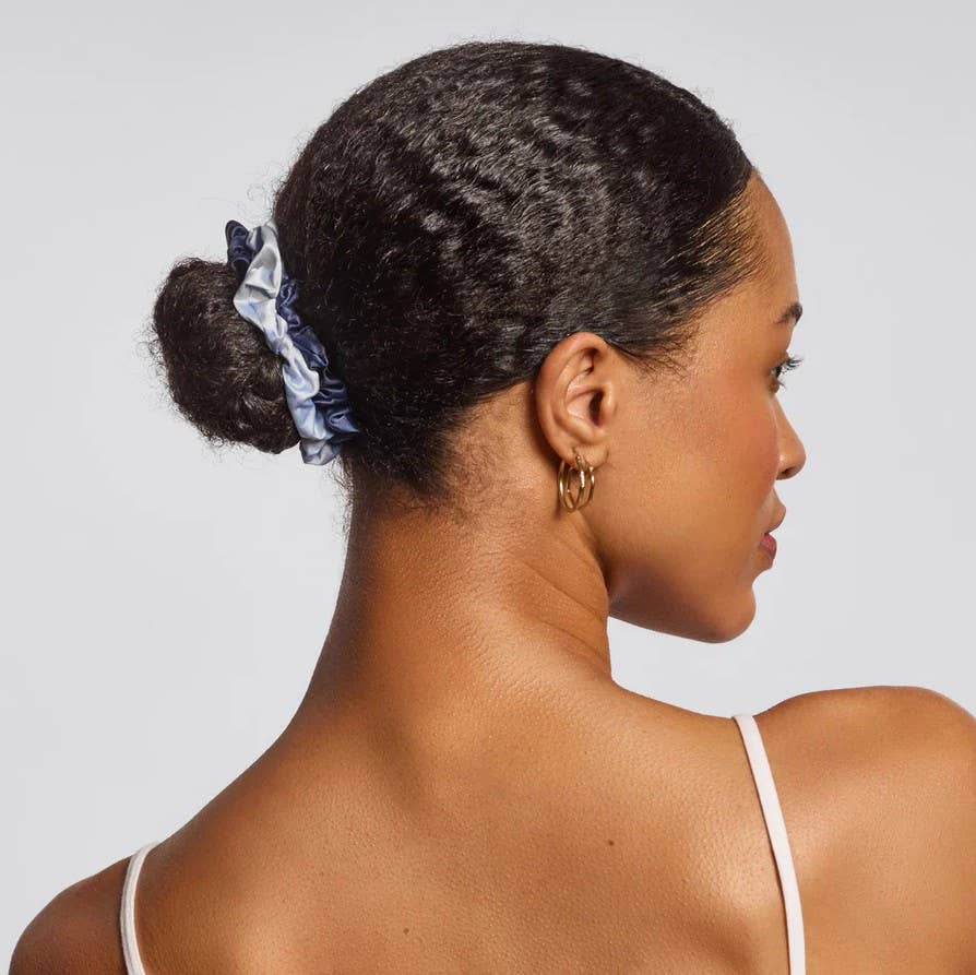 Ruched Satin Scrunchies 5pc Set - Garden Bouquet