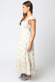 Cream Floral Maxi Dress