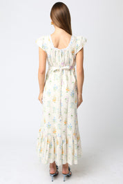 Cream Floral Maxi Dress
