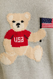 Teddy Bear USA Flag Sweater