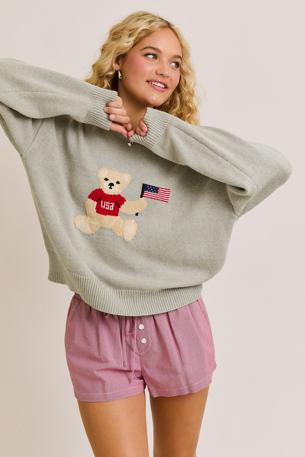 Teddy Bear USA Flag Sweater