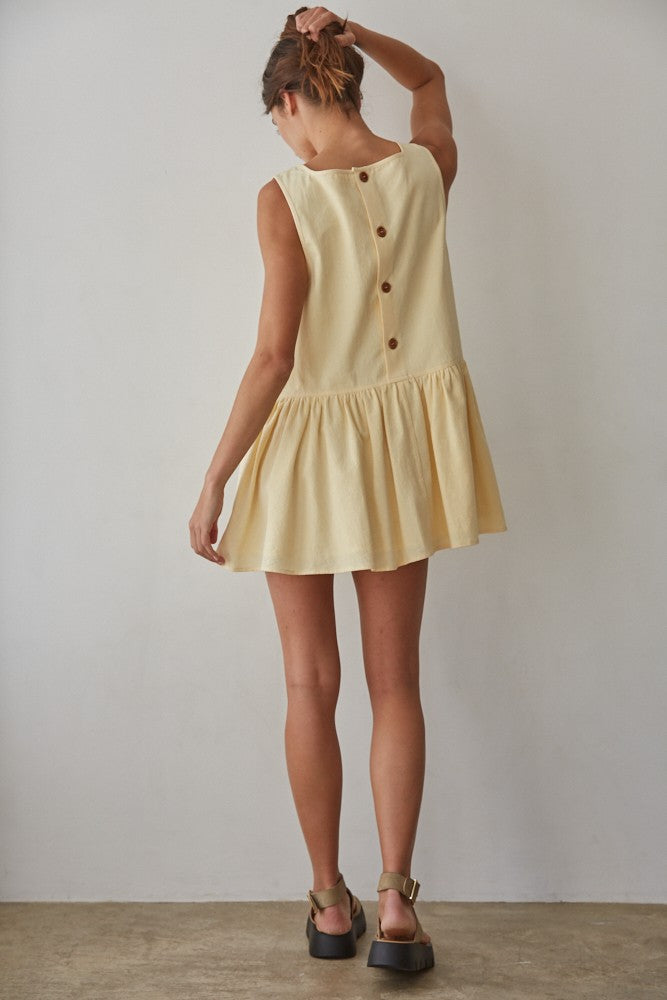 Yellow Sleeveless Mini Dress