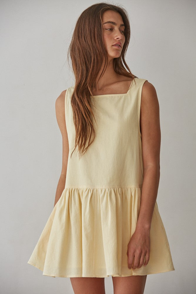 Yellow Sleeveless Mini Dress