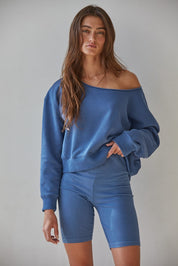 Blue On-the-go Pullover Top