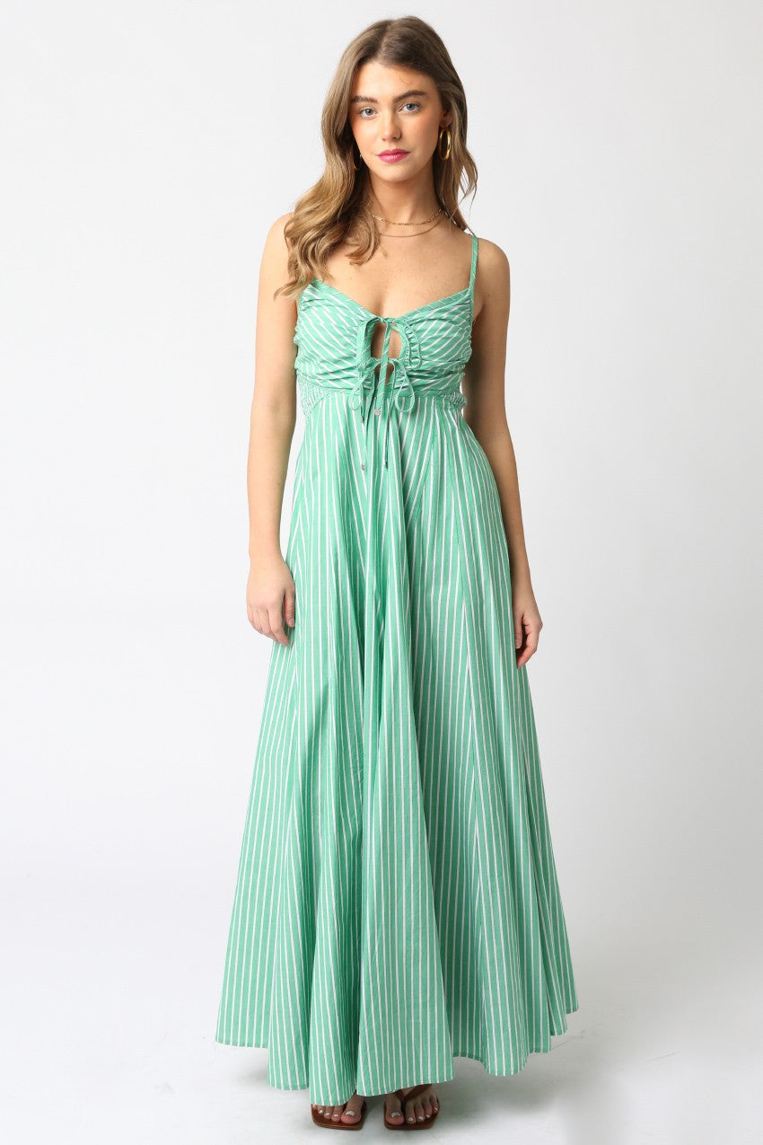 Green Stripe Maxi Dress