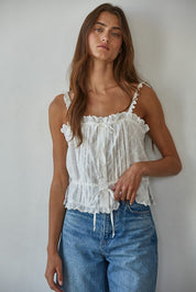 White Salvador Eyelet Top