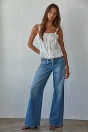 White Salvador Eyelet Top