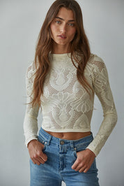 Cream Layering Long Sleeve Top