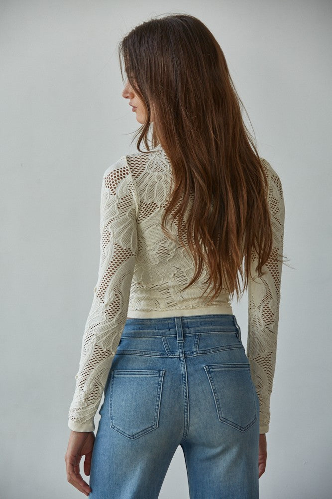 Cream Layering Long Sleeve Top