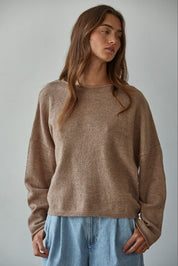Brown Rolled Neck Sweater
