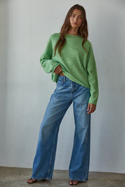 Green Rolled Neck Sweater