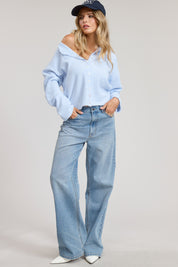 Baby Blue Lightweight Button Cardigan