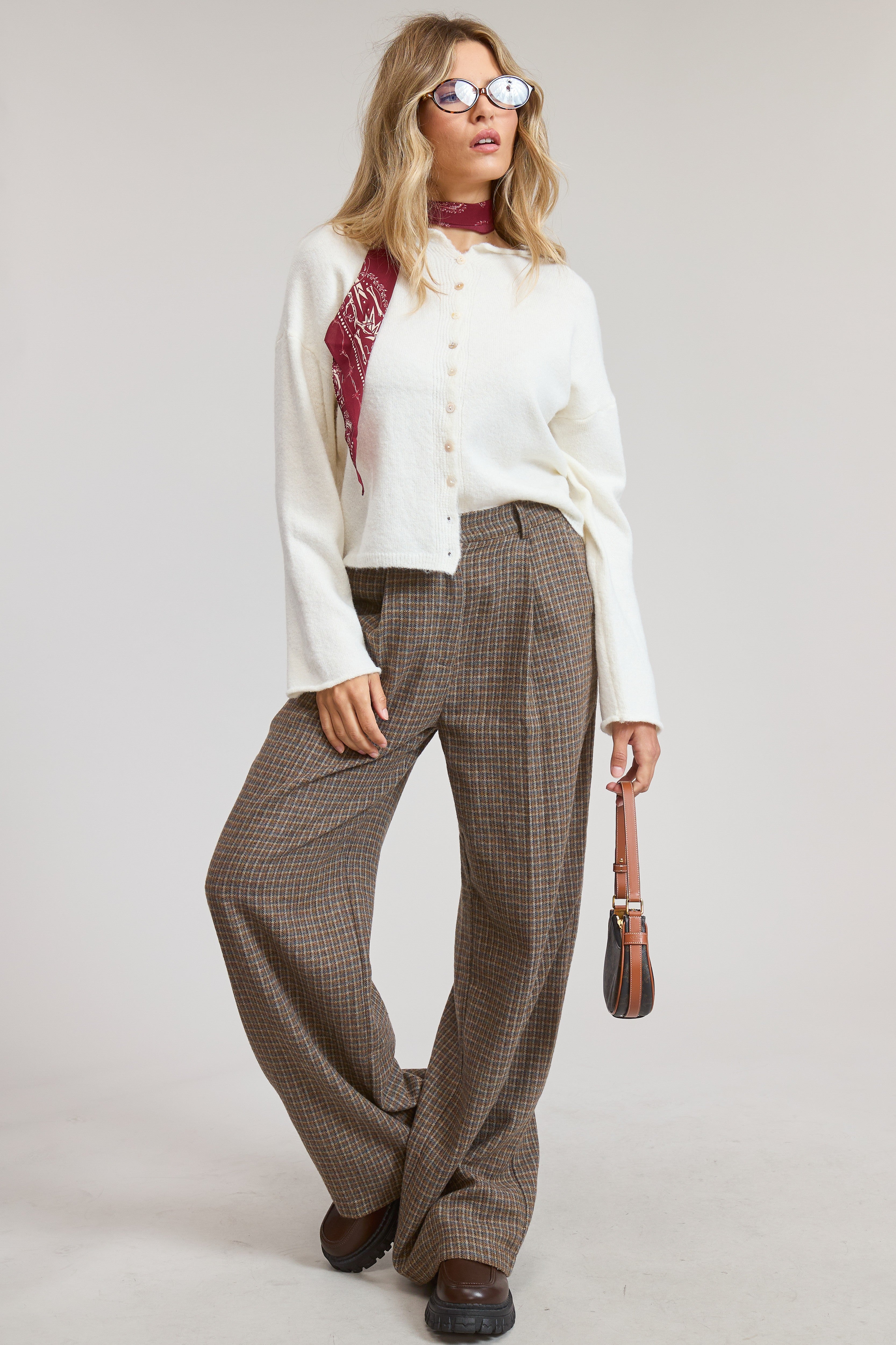 White Lightweight Button Cardigan