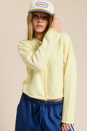 Yellow Lightweight Button Cardigan