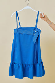 Blue Drop Waist Denim Mini Dress
