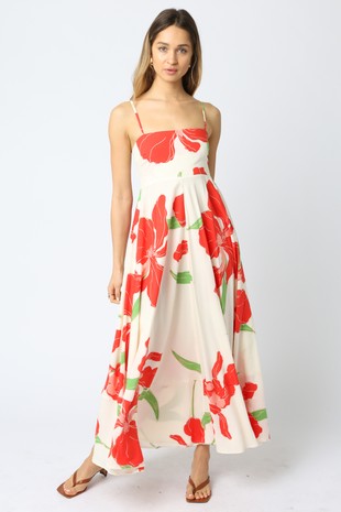 Red & White Sienna Dress