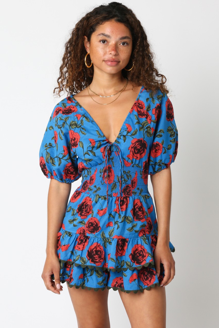 Blue & Red Annie Romper
