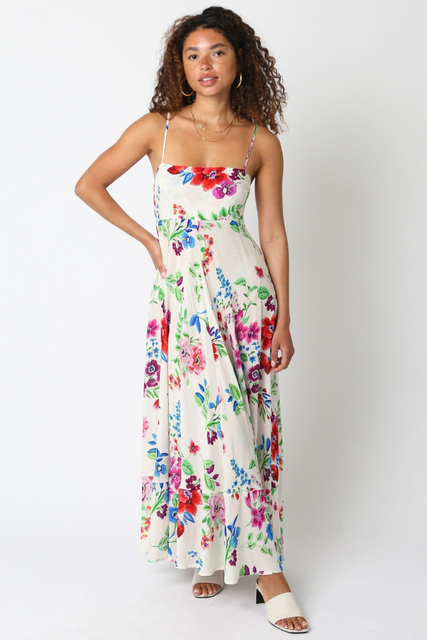 White Kaylee Floral Maxi Dress