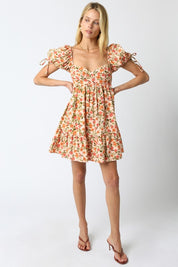 Peach Floral Dress
