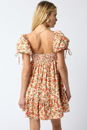 Peach Floral Dress