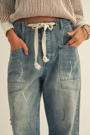 Washed Vintage Painted Rope Jeans